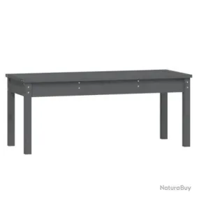 Banc de jardin meuble de patio d'extérieur terrasse 109 x 44 x 45 cm bois massif de pin gris 02_001