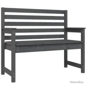 Banc de jardin meuble de patio d'extérieur terrasse gris 109x48x91,5 cm bois massif de pin 02_00117