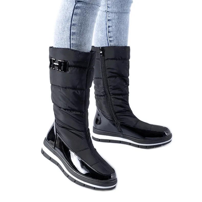 Bottes de neige hautes isolées noires de Settimo le noir