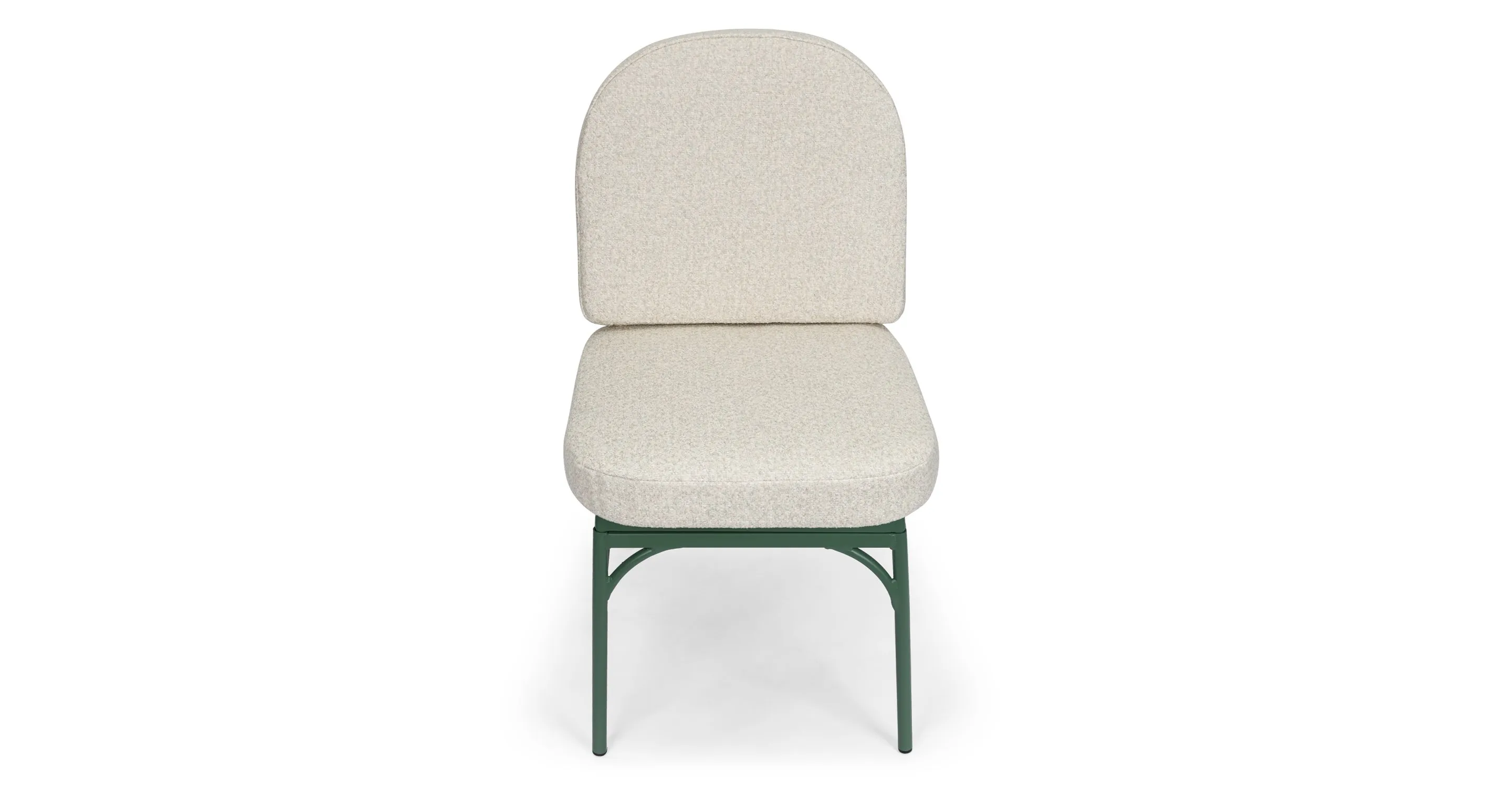 Chaise outdoor BONIFACIO beige bouclé & métal vert eucalyptus 