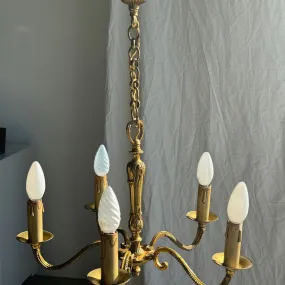 Classic golden chandelier with 5 arms of light d:40cm