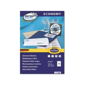 Europe100 - 1600 Étiquettes multi-usages blanches - 105 x 35 mm - réf ELA035