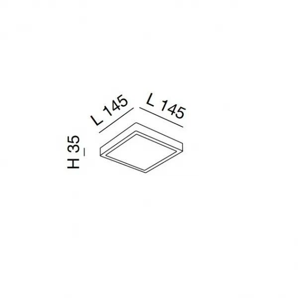 Fabas Luce - Gian PL S LED out - Plafonnier carré d'extérieur
