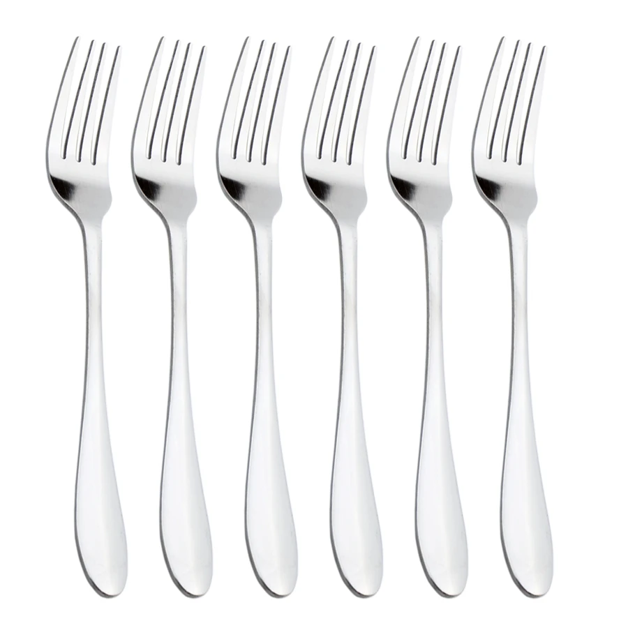 Fourchette de table argenté inox lot de 6 pièces 