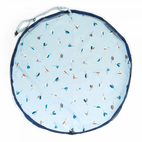 Grand sac à jouets d'extérieur / tapis de jeu 2 en 1 bateaux