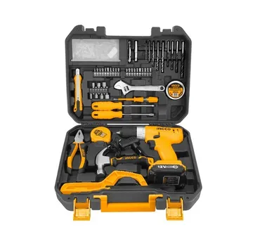 INGCO Coffret visseuse 12v + 127 outils et accessoires 