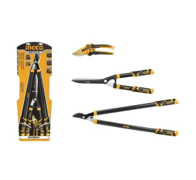 INGCO Jeu 3pcs jardinage Sécateur/Cisaille/Coupebranches 