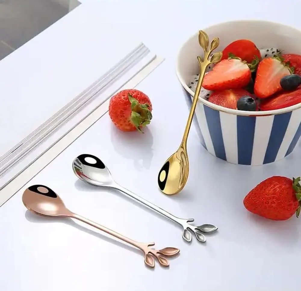 Leaf spoon - tea, coffee, dessert, appetizer - 4 colors