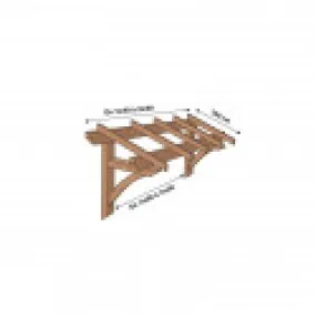 Marquise pour porte d'entrée Long 1,5m Prof. 1m Ouv. 1m  - Pannes : 140 x 45 mm / Chevrons 45x30 mm