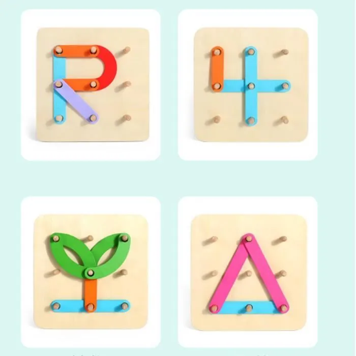 Omabeta Casse-tête de construction de lettres Entraînement à la réflexion Coordination œil-main Casse-tête de formes de lettres