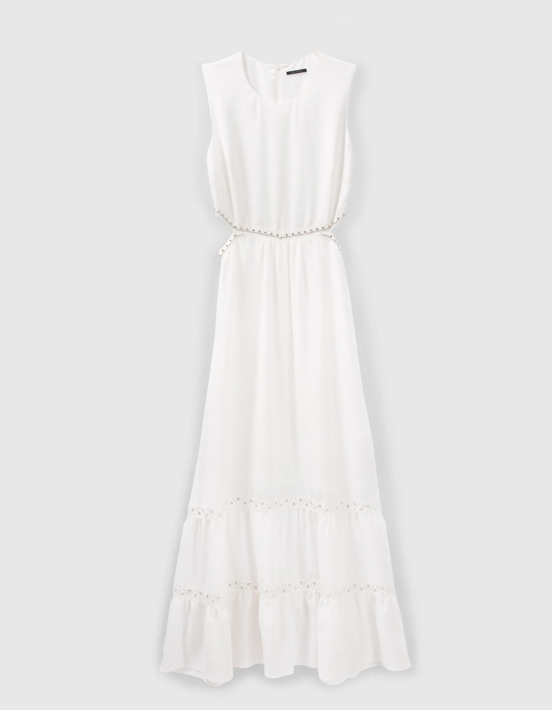 Robe longue blanche recyclée Femme