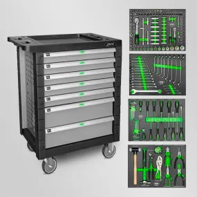 Servante D'atelier JBM 7 Tiroirs Complete Avec 172 Outils Grise 