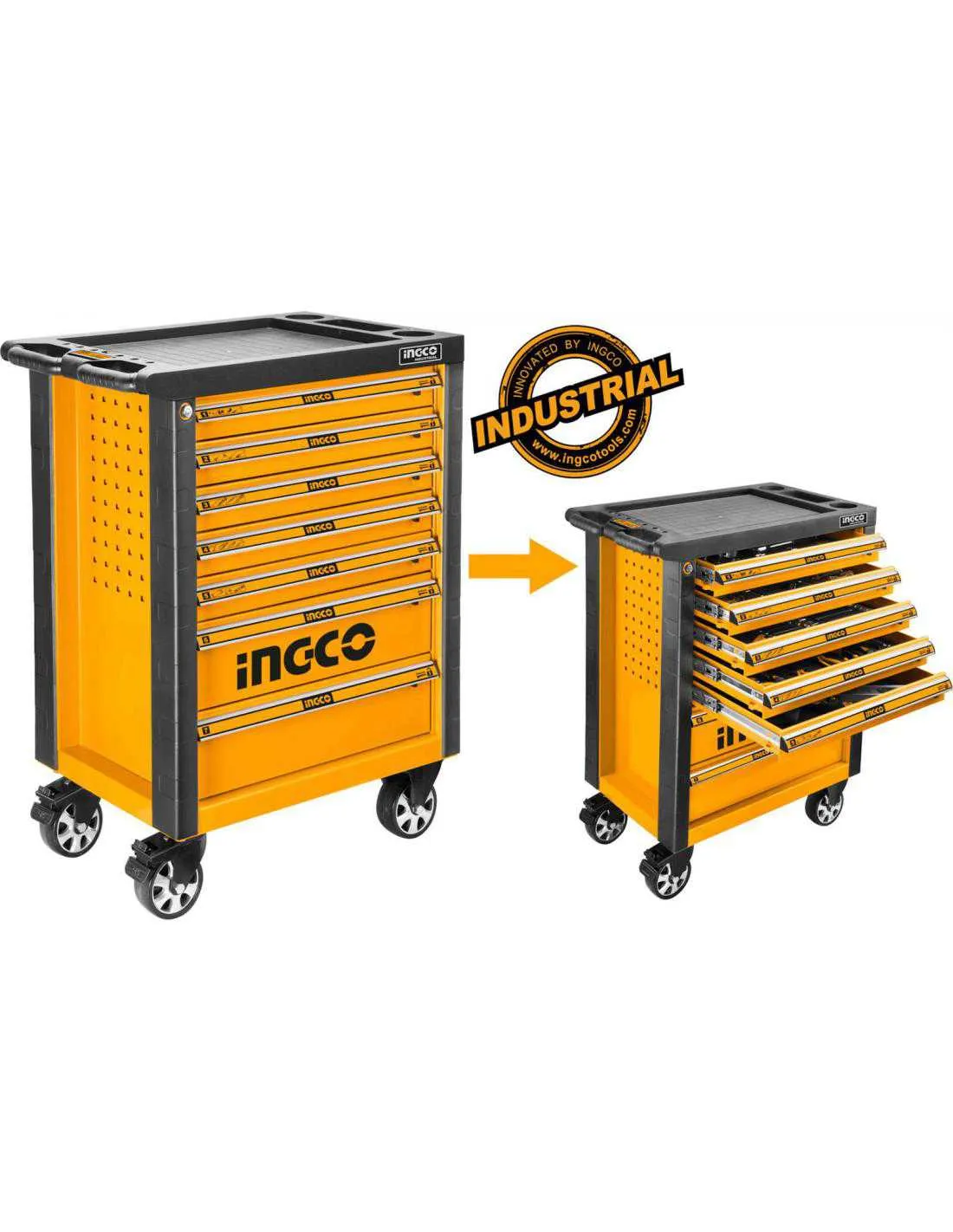 Servante à outils à 7 tiroirs + 162 pièces 