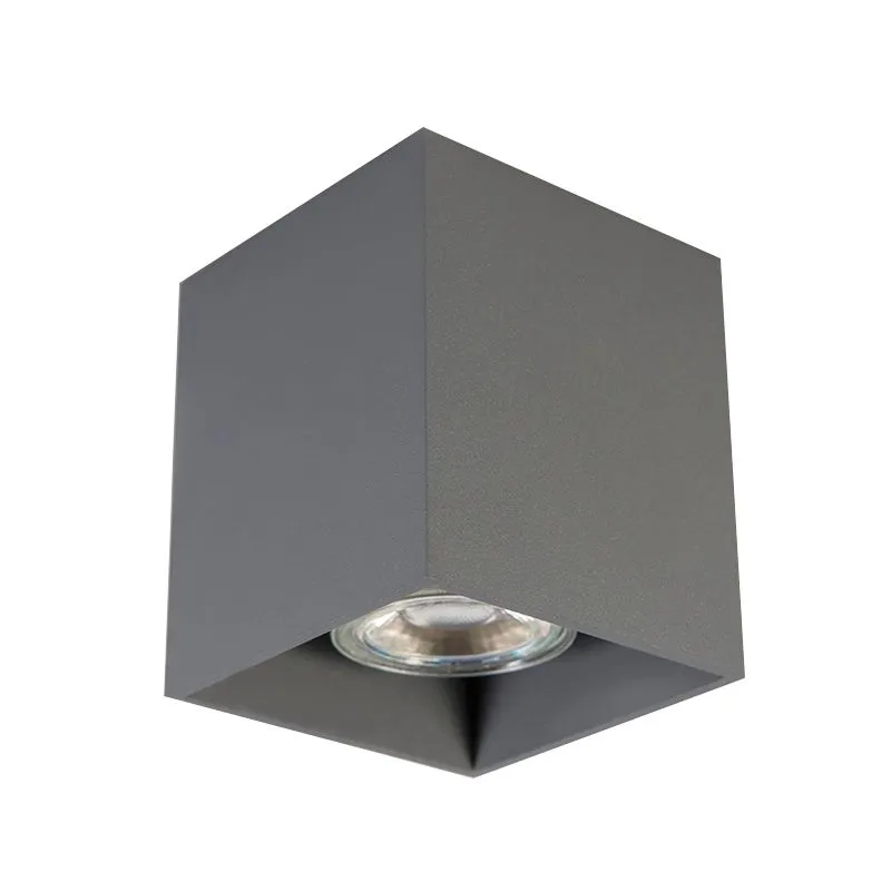 Spot en saillie moderne gris foncé GU10 50mm - Qubo
