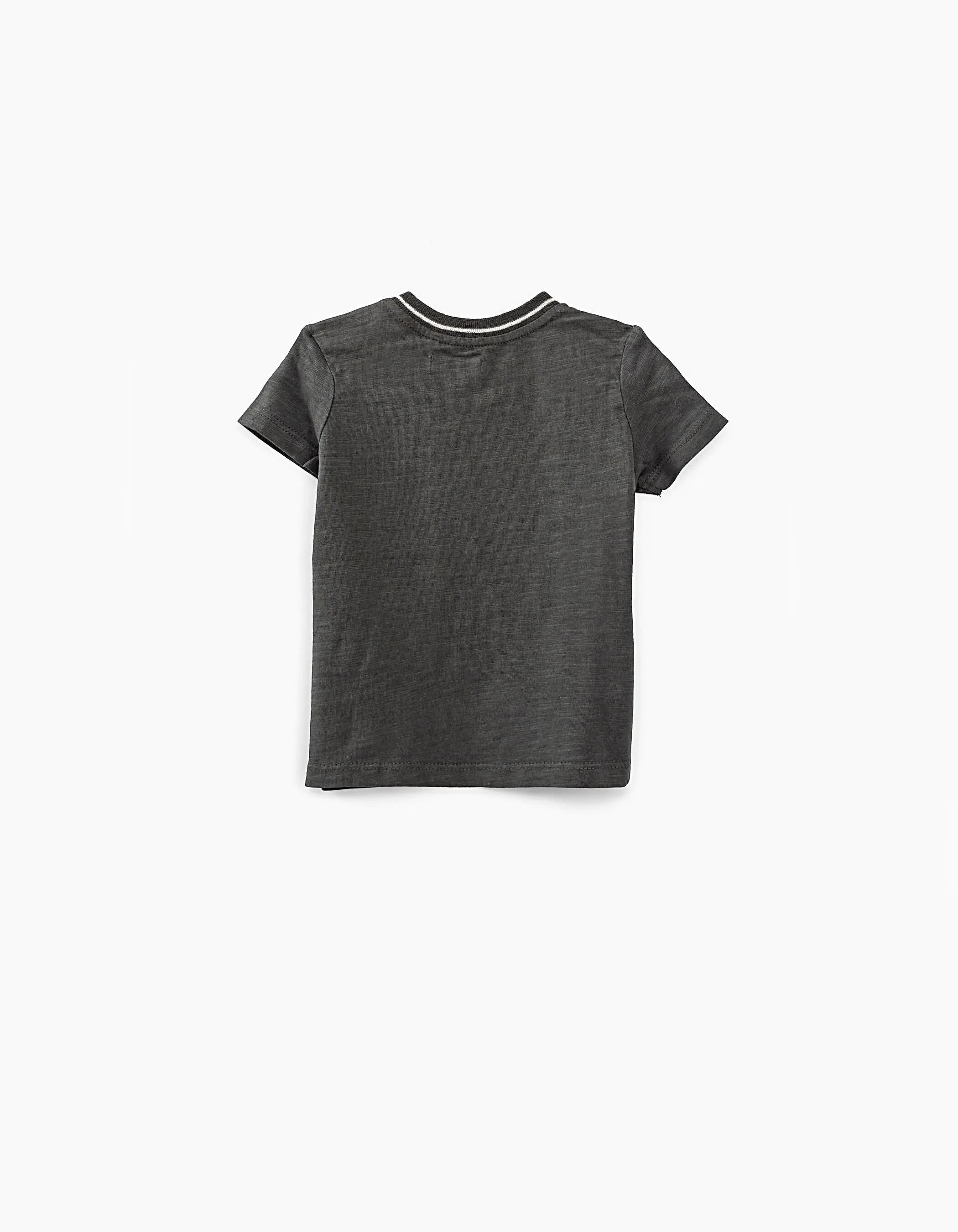 Tee-shirt vert foncé à typo bouclette bébé garçon 