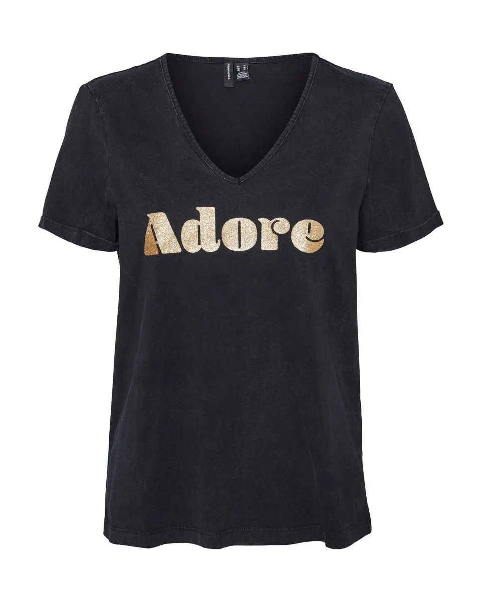 VMCANNIE S/S V-NECK T-SHIRT JRS BTQ