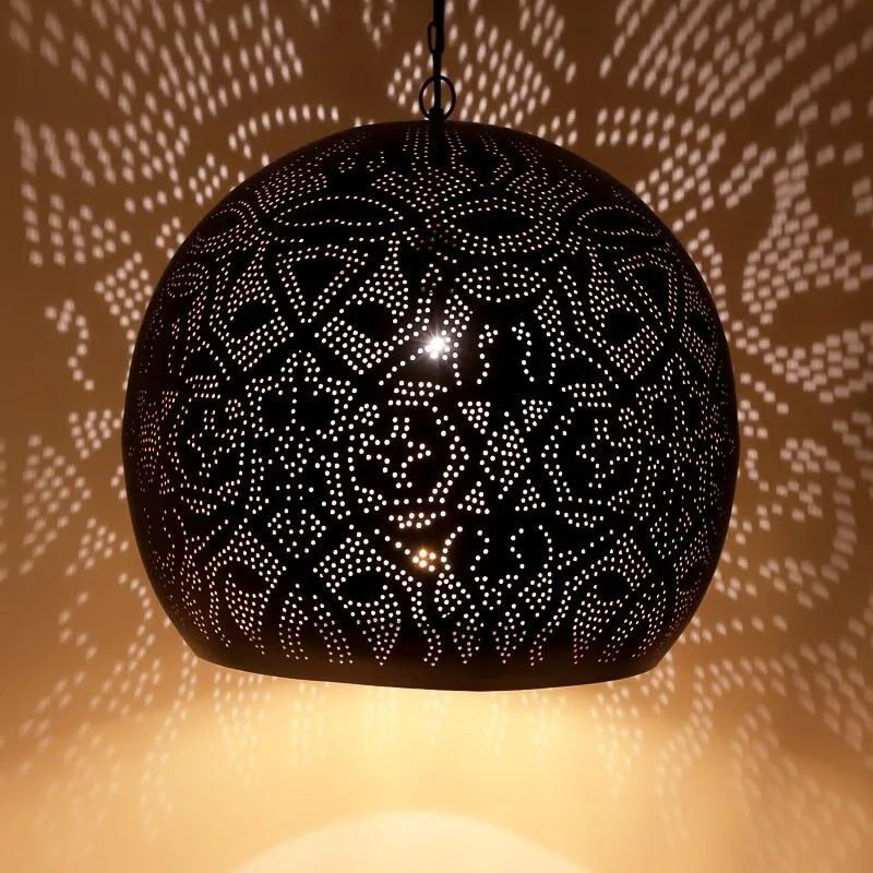 Zwarte oosterse hanglamp filigrain, Alyssa
